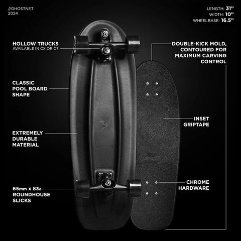 31" Ghostnet - C7 Complete Surf Skateboard - Carver Surf Skateboards Carver Skateboards   