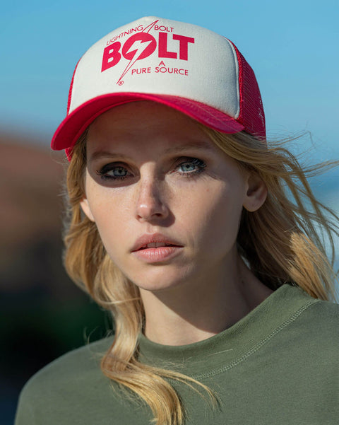 A Pure Source Trucker Cap - Lightning Bolt Surf Co - Formula One Cap Lightning Bolt   
