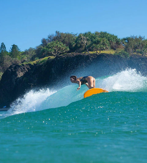 AQSS - Extra Shot by Rachael Tilly Midlength Surfboard - 7'2 Beige Surfboard AQSS   