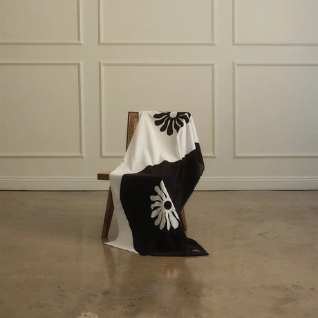 Botanical Balance Black Beach Towel - Slowtide Beach Towel Slowtide   