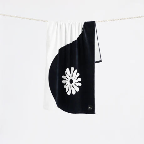 Botanical Balance Black Beach Towel - Slowtide Beach Towel Slowtide   