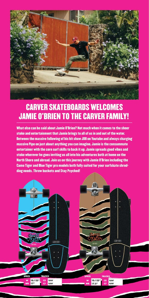 31" JOB Blue Tiger - C7 Complete Surf Skateboard - Carver Surf Skateboards Carver Skateboards   