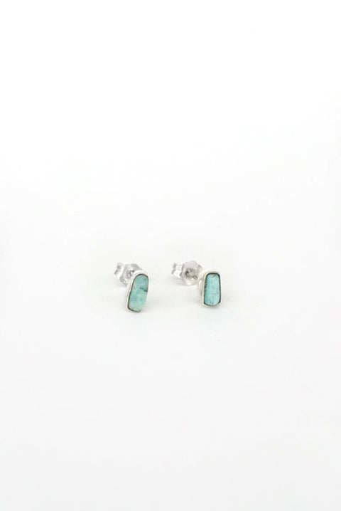 Blue Lagoon Studs Earrings Ocean Boheme Rectangular  