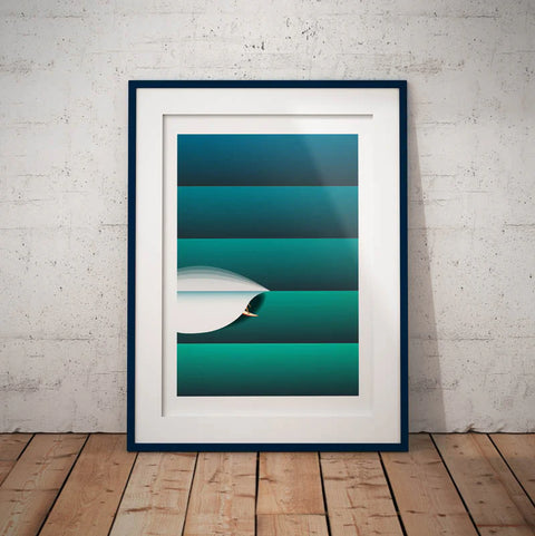 Surf Prints - Greenlines - Single Fin Co. Surf Print Single Fin Co. A3 - Print Only  