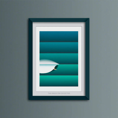 Surf Prints - Greenlines - Single Fin Co. Surf Print Single Fin Co.   