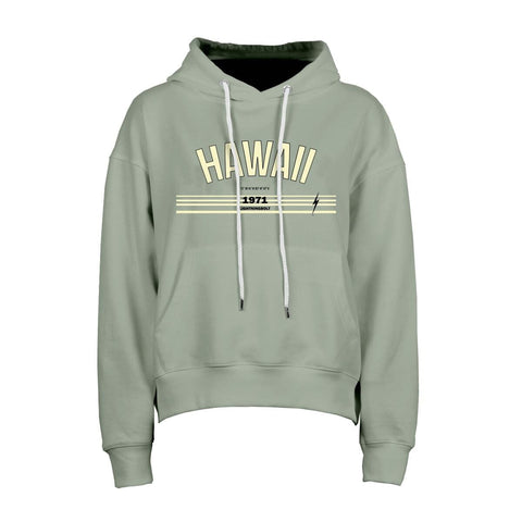 Homelands Womens Hoodie - Lightning Bolt Surf Co Hoodie Lightning Bolt Extra Small Green 