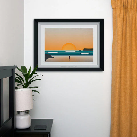 Surf Prints - Polzeth at Sunset - Single Fin Co. Surf Print Single Fin Co.   