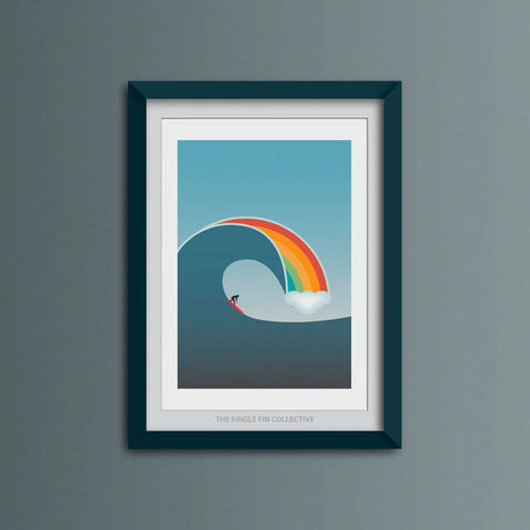 Surf Prints - Rainbow Wave - Single Fin Co. Surf Print Single Fin Co.   