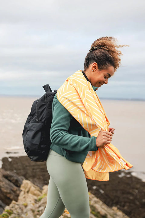 Horizon Quick Dry Travel Towel - Sunrise Yellow - 100% Recycled Beach Towel Horizon   