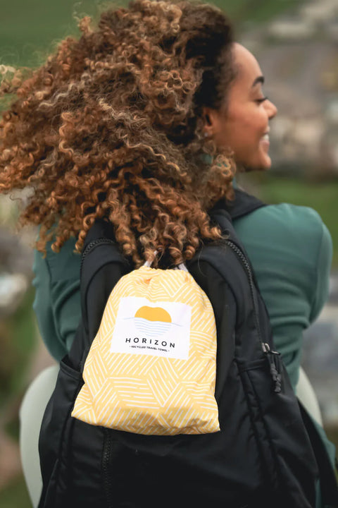 Horizon Quick Dry Travel Towel - Sunrise Yellow - 100% Recycled Beach Towel Horizon   