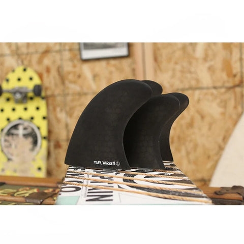 Tyler Warren Quad Black - FCS - Surfboard Quad Fin Surfboard Fins Captain Fin Co   