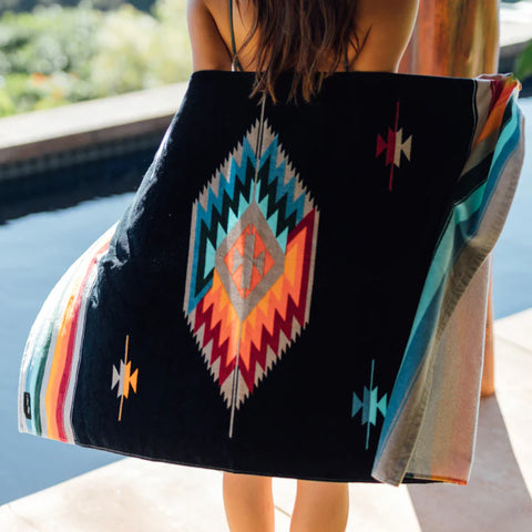 Valen Black Beach Towel - Slowtide Beach Towel Slowtide   