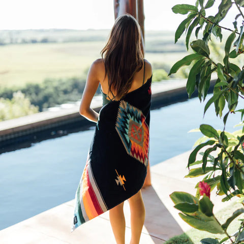 Valen Black Beach Towel - Slowtide Beach Towel Slowtide   