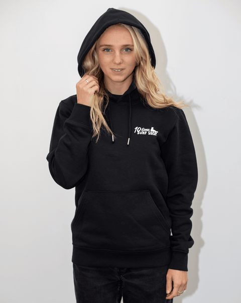 The Swirl Hoodie Unisex - 10 Over Surf - Black Hoodie 10 Over Surf Shop   