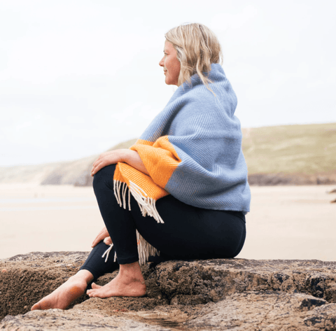 Orange Sunrise Wool Blanket - Atlantic Blankets Blankets Atlantic Blankets   
