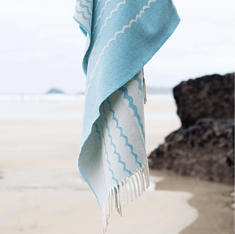 Blue Swell Recycled Wool Blanket - Atlantic Blankets Blankets Atlantic Blankets   