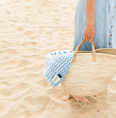 Powder Blue Swell Recycled Cotton Blanket - Atlantic Blankets Blankets Atlantic Blankets   