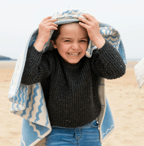 Powder Blue Swell Recycled Cotton Blanket - Atlantic Blankets Blankets Atlantic Blankets   