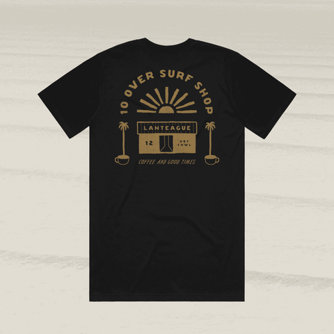 Lanteague - Unisex 10 Over Surf Premium T-Shirt - Black T-Shirt 10 Over Surf Shop   